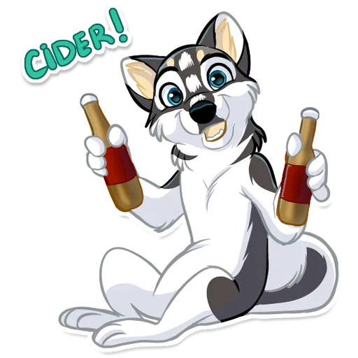 😋 Стикер «Huscai the Husky» для Telegram