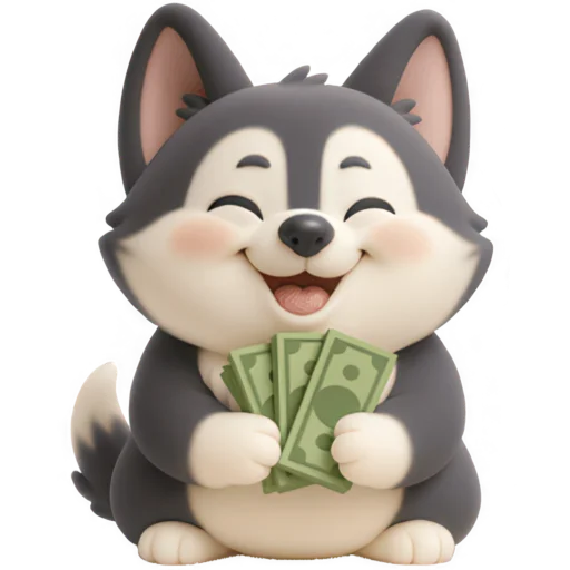 💸 Стикер «Хаски щенок» для Telegram