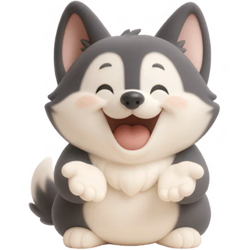 🤗 Стикер «Хаски щенок» для Telegram