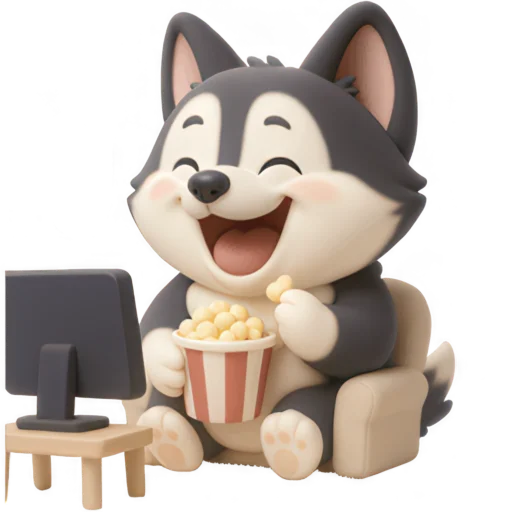 🍿 Стикер «Хаски щенок» для Telegram