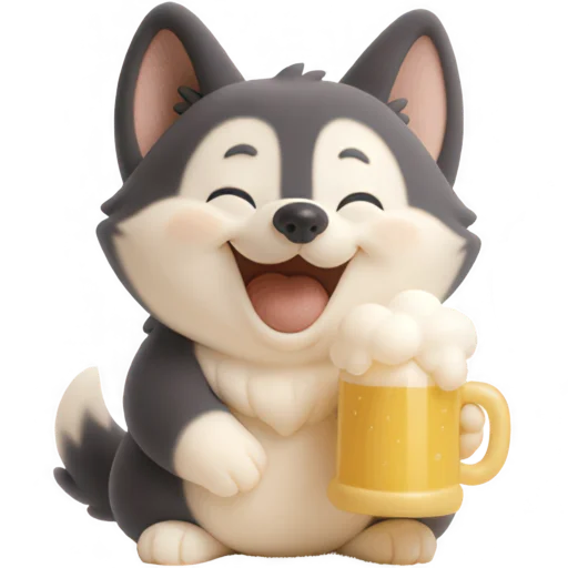 🍺 Стикер «Хаски щенок» для Telegram