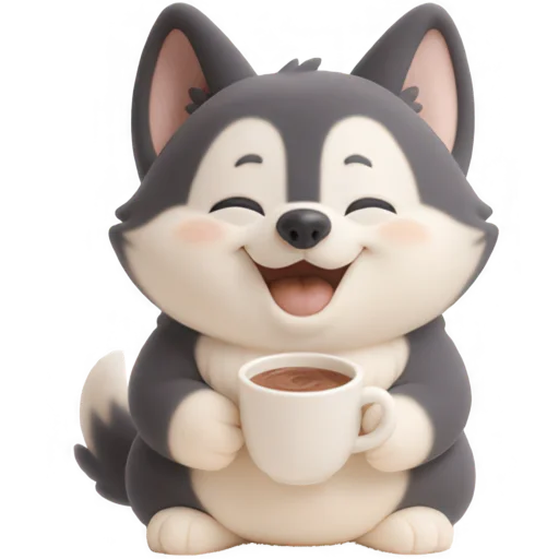☕️ Стикер «Хаски щенок» для Telegram