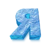 🧊 Эмодзи «Трехмерные синие буквы» для Telegram