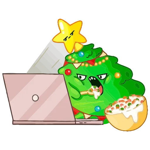🥗 Эмодзи «Ёлочка Иголочка» для Telegram