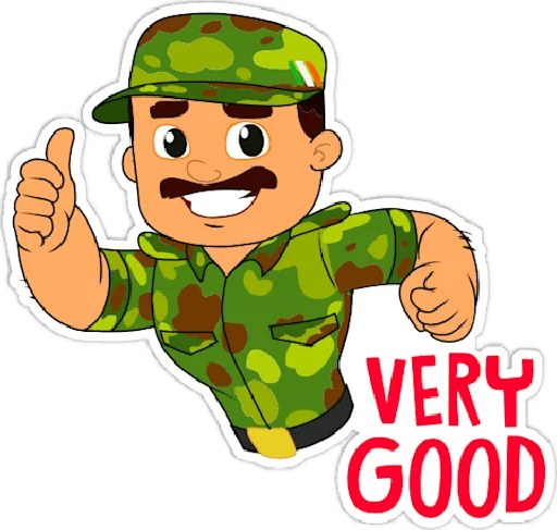 🇮🇳 Стикер «Indian Army •» для Telegram