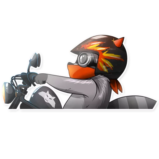 🏍 Стикер «Jaxon Jed Raccoon» для Telegram