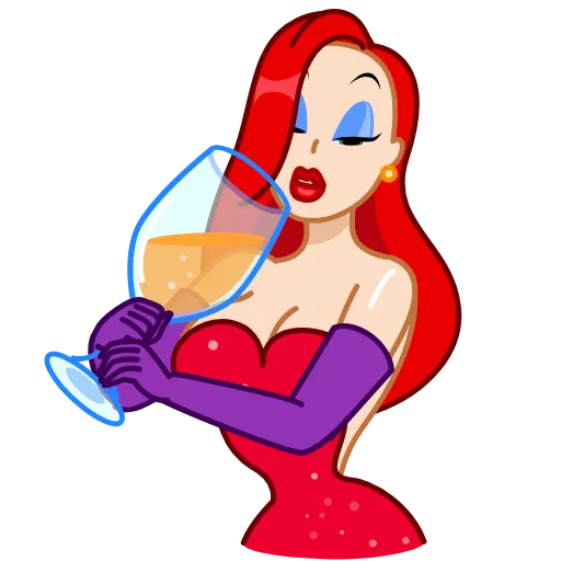 🍷 Стикер «Jessica Rabbit» для Telegram