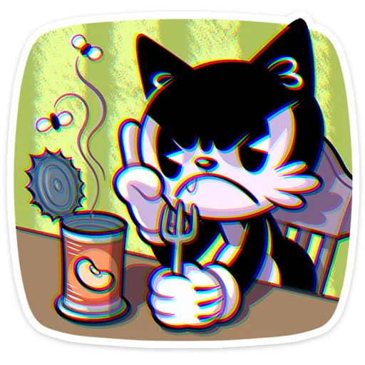 ☹️ Стикер «Ретрокот Джо» для Telegram