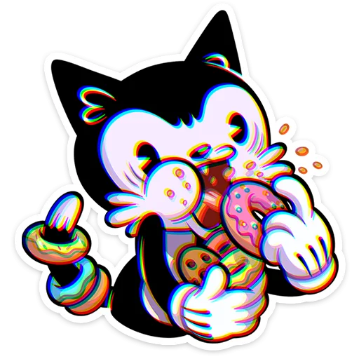 🍩 Стикер «Ретрокот Джо» для Telegram