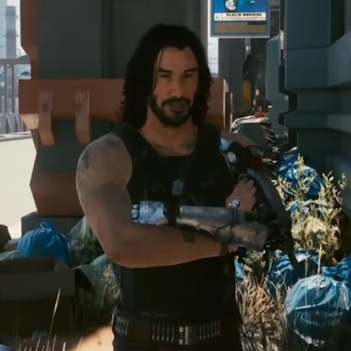 👍 Стикер «Johnny Silverhand» для Telegram