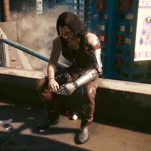 😔 Стикер «Johnny Silverhand» для Telegram