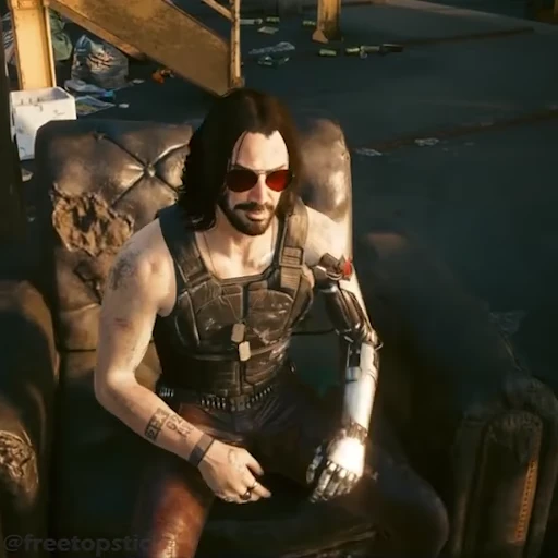🤷‍♂️ Стикер «Johnny Silverhand» для Telegram