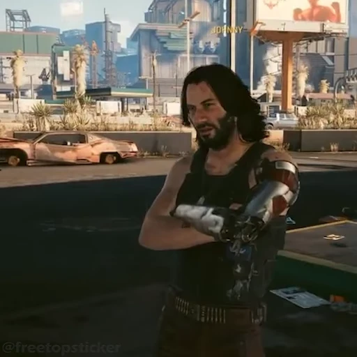 😠 Стикер «Johnny Silverhand» для Telegram