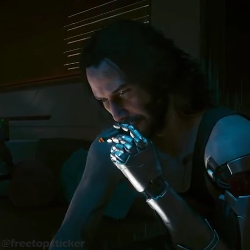 🚬 Стикер «Johnny Silverhand» для Telegram