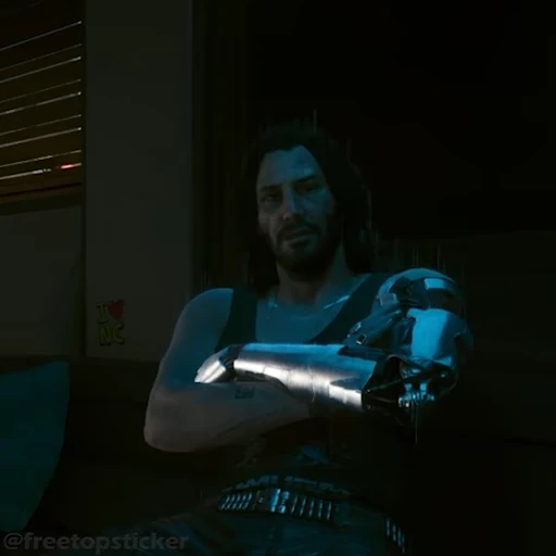 😠 Стикер «Johnny Silverhand» для Telegram