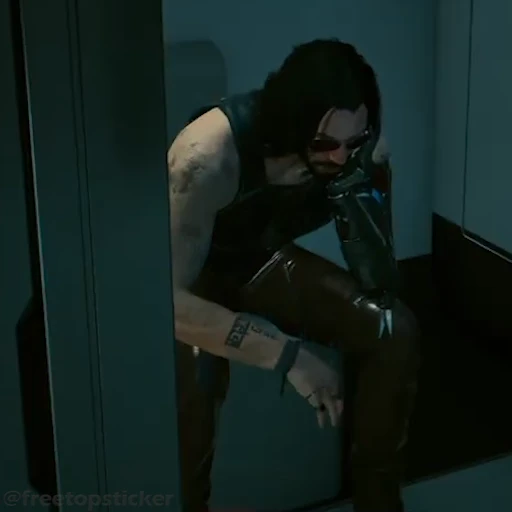 🚽 Стикер «Johnny Silverhand» для Telegram
