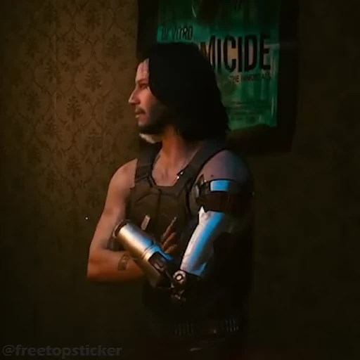 😠 Стикер «Johnny Silverhand» для Telegram
