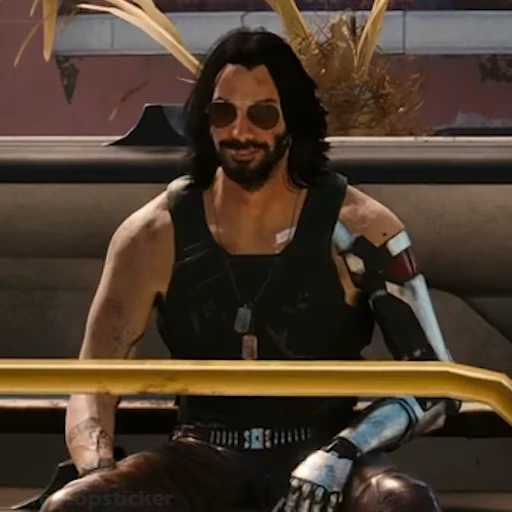 🥳 Стикер «Johnny Silverhand» для Telegram