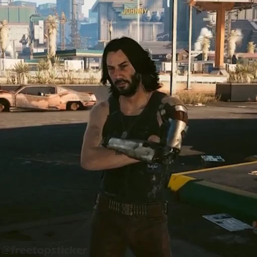😠 Стикер «Johnny Silverhand» для Telegram