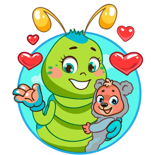 👩‍👦 Стикер «Julia The Caterpillar» для Telegram