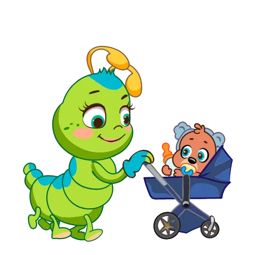 👩‍👦 Стикер «Julia The Caterpillar» для Telegram