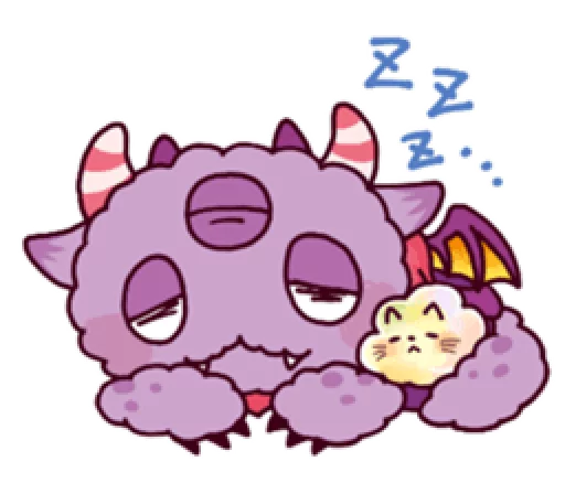 Kaiju Nemuke Sticker-English ver.