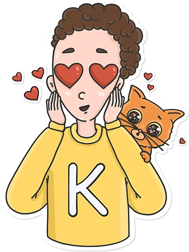 ❤️ Стикер «K&Kat» для Telegram