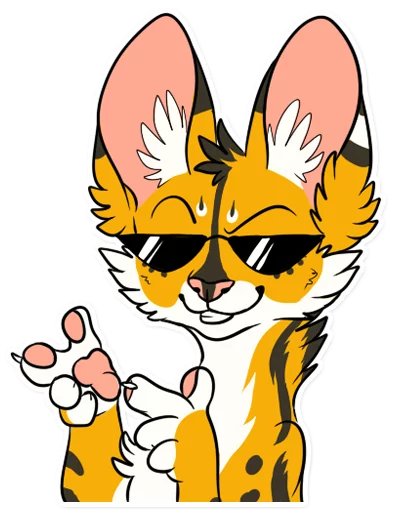 😎 Стикер «Khaleesi Serval» для Telegram