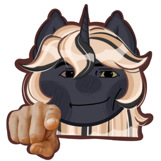 🫵 Стикер «Kirara unicorn» для Telegram