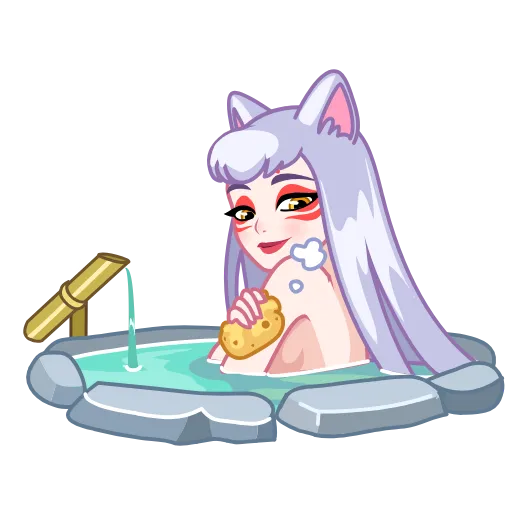 🛀 Эмодзи «Kitsune - анимированная кицунэ» для Telegram