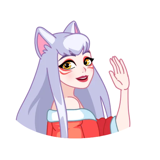 😉 Эмодзи «Kitsune - анимированная кицунэ» для Telegram