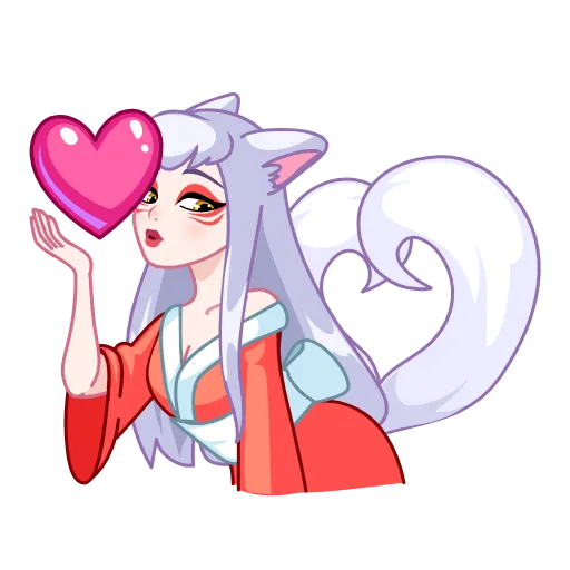 ❤️ Эмодзи «Kitsune - анимированная кицунэ» для Telegram