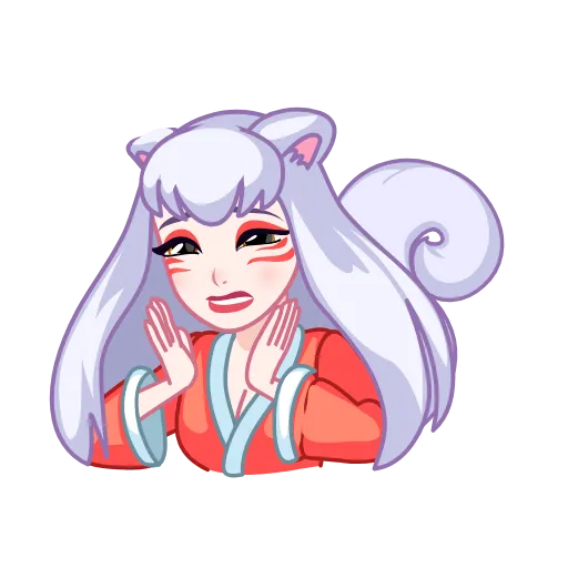 ☺️ Эмодзи «Kitsune - анимированная кицунэ» для Telegram