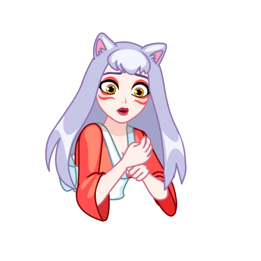 😳 Эмодзи «Kitsune - анимированная кицунэ» для Telegram