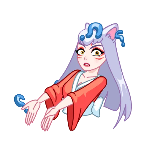 😑 Эмодзи «Kitsune - анимированная кицунэ» для Telegram