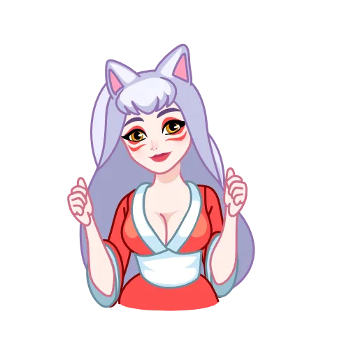😏 Эмодзи «Kitsune - анимированная кицунэ» для Telegram