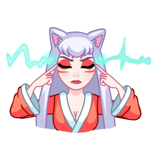 🤯 Эмодзи «Kitsune - анимированная кицунэ» для Telegram