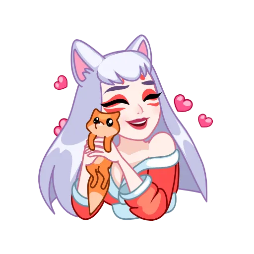 🥰 Эмодзи «Kitsune - анимированная кицунэ» для Telegram