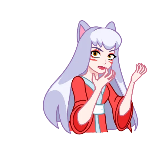 😡 Эмодзи «Kitsune - анимированная кицунэ» для Telegram