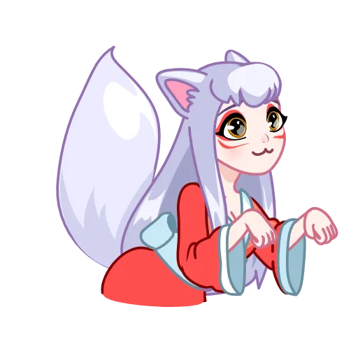 🦊 Эмодзи «Kitsune - анимированная кицунэ» для Telegram