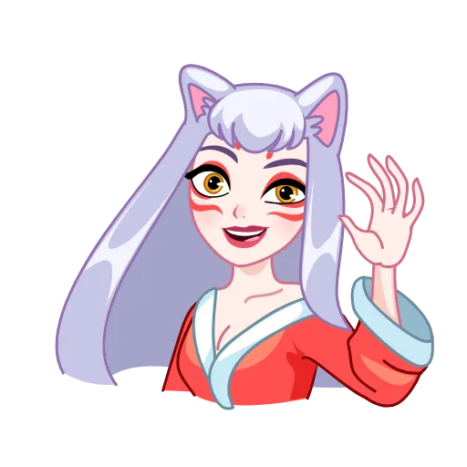 👌 Эмодзи «Kitsune - анимированная кицунэ» для Telegram