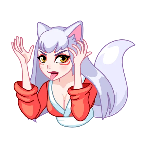 😜 Эмодзи «Kitsune - анимированная кицунэ» для Telegram