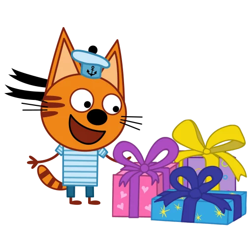 Стикерпак Три кота. Зима для Telegram — скачать