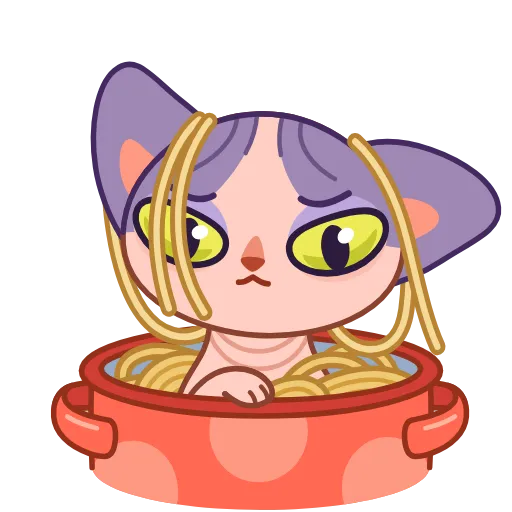🍜 Эмодзи «с киской Чирой ()» для Telegram