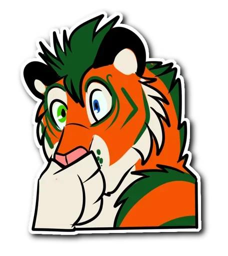 🤔 Стикер «Kiss a Tiger» для Telegram