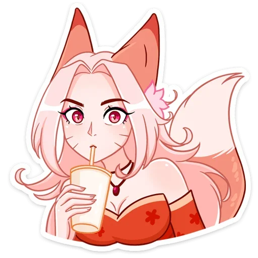 🧃 Стикер «Lady Ai Kitsune» для Telegram