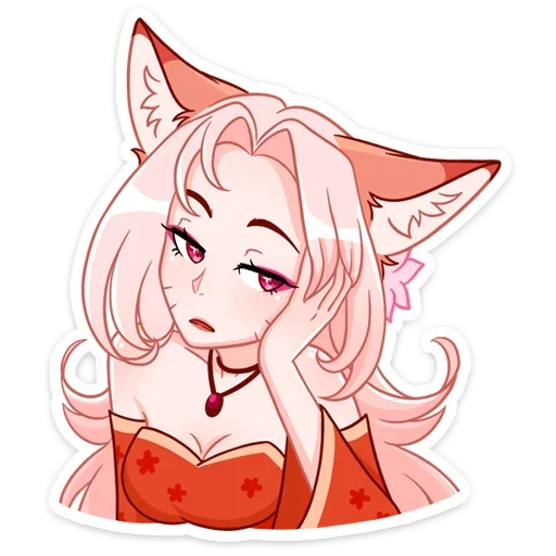 🥱 Стикер «Lady Ai Kitsune» для Telegram