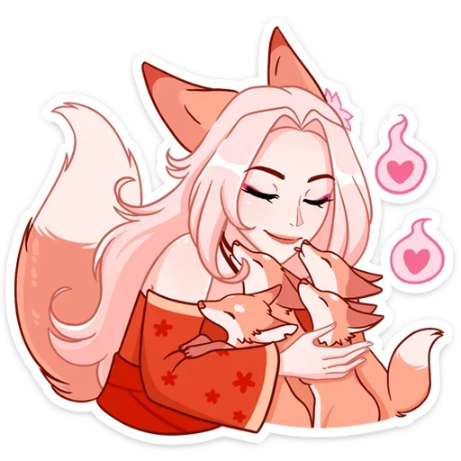 💞 Стикер «Lady Ai Kitsune» для Telegram