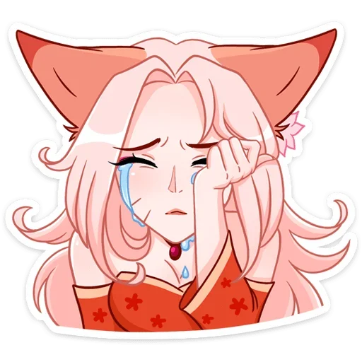 😭 Стикер «Lady Ai Kitsune» для Telegram