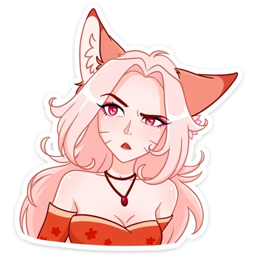 Стикерпак Lady Ai Kitsune для Telegram — скачать